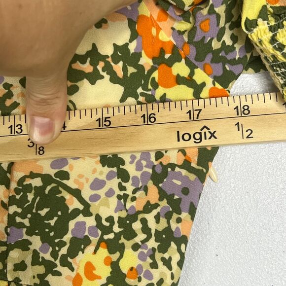 Rails Dress Roma Gardenia Floral Mini Yellow Puff Sleeve V-Neck Size Small - Picture 15 of 16